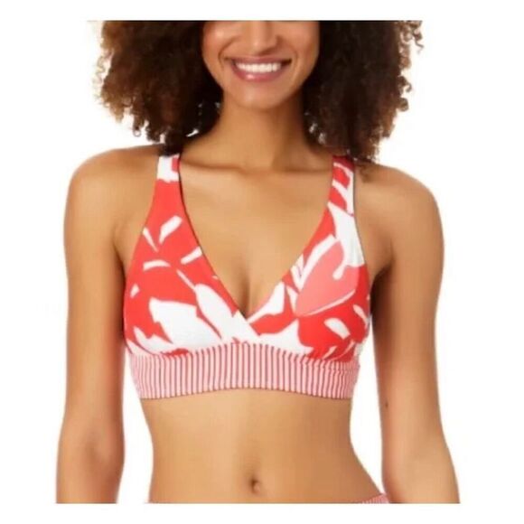 Anne Cole Bikini V Neck Cross Back Bikini Top - Picture 1 of 6